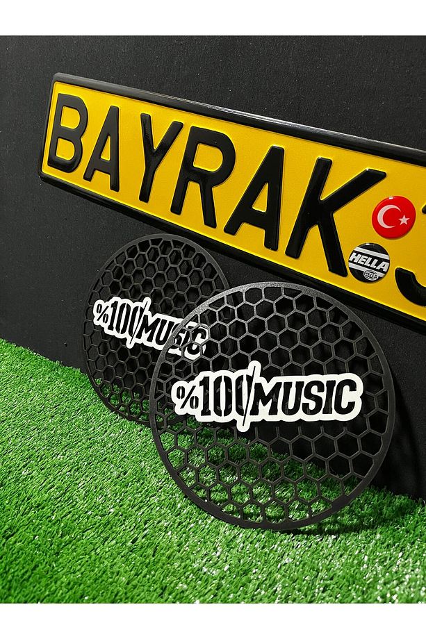 %100 Musıc Yazılı 20 CM Midrange Kapağı 1 Takım (2 Adet) 20CM Midrange Kasnak - 5