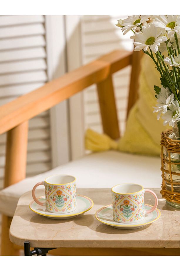 LCW HOME Karişik Baskılı 2 Kişilik Porselen Kahve Fincan Takımı 90 Ml T T - 1