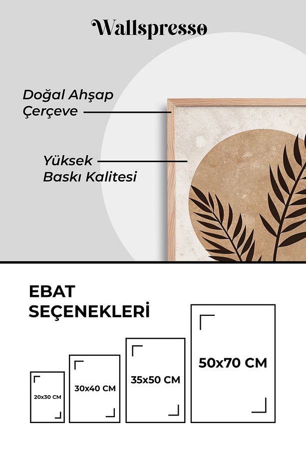 Bohem 3'lü Tablo Seti - Ahşap Çerçeveli Tablo - Duvar Tablosu - Üçlü Tablo - Salon Yatak Odası Tablo - 3
