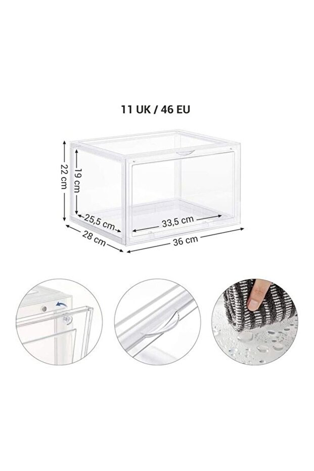 6 pieces of transparent shoe storage box, stackable design, space saving, easy opening and closing - 4