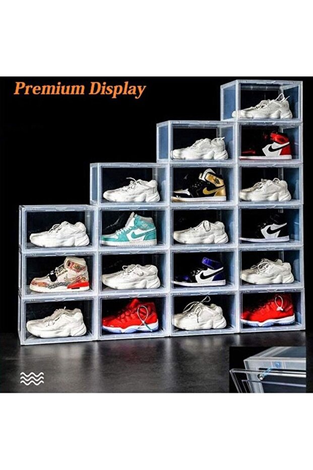 6 pieces of transparent shoe storage box, stackable design, space saving, easy opening and closing - 3