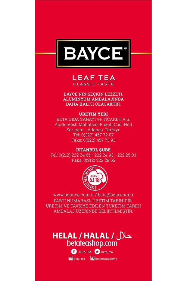 Bayce Leaf Tea Classic Taste 500 gr (EARL GREY - BERGAMOT - TOMURCUK ÇAYI) - 2