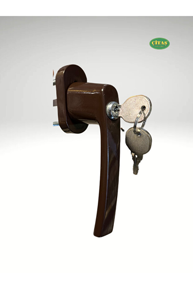 Pvc Pimapen Kilitli Kapı Kolu-çift Taraflı Kol Tek Taraftan Kilitlenebilir 2 Anahtarlı Koyu Kahve - 2