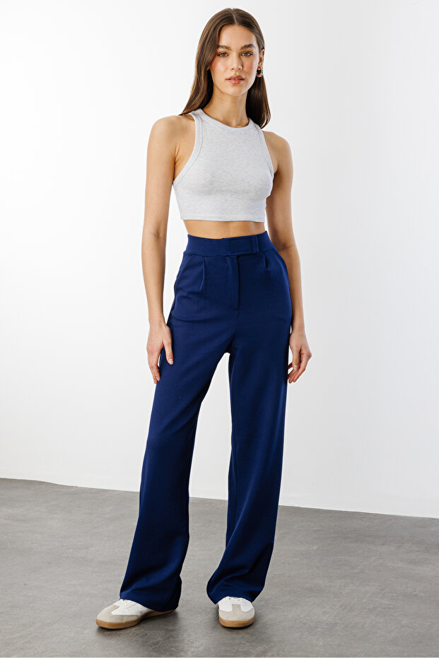 Comfortable Palazzo Trousers with Velcro Waist Velcro-Pants