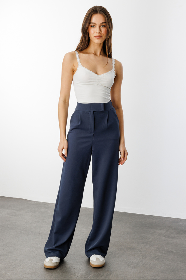 Comfortable Palazzo Trousers with Velcro Waist Velcro-Pants