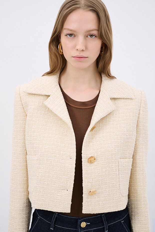 Crop Tüvit Ceket - 4