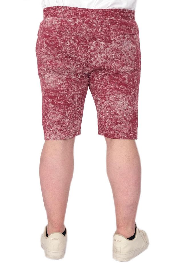 Mode XL Büyük Beden Erkek Şort Aşındırma Baskı 20037s Bordo - 3