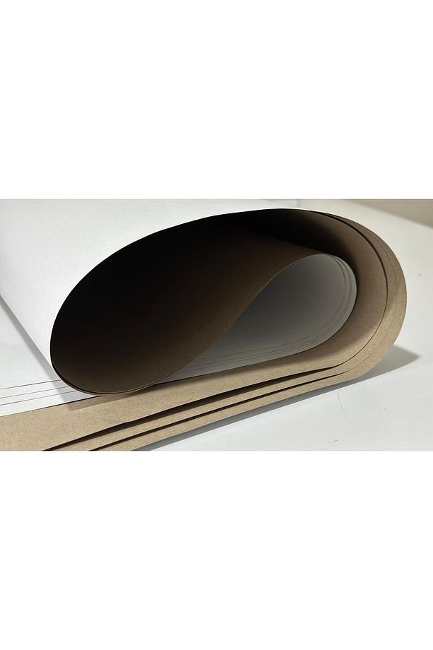 70 X100 Cm lüks krome karton kalın Kağıt Ambalaj Kağıdı önü beyaz arkası gri 180gr (10 Adet-1,26 KG) - 6