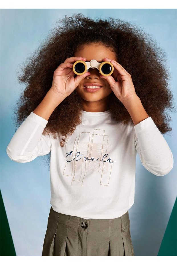 Girl's Long Sleeve T-Shirt Cream 6031