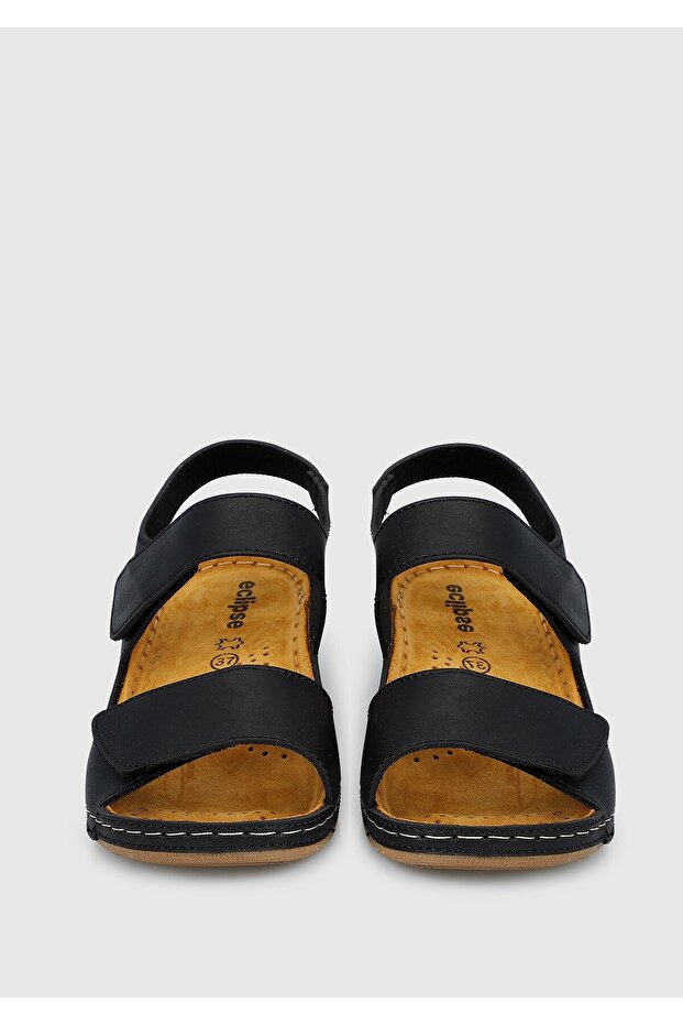 Siyah Kadın Düz Sandalet - 3