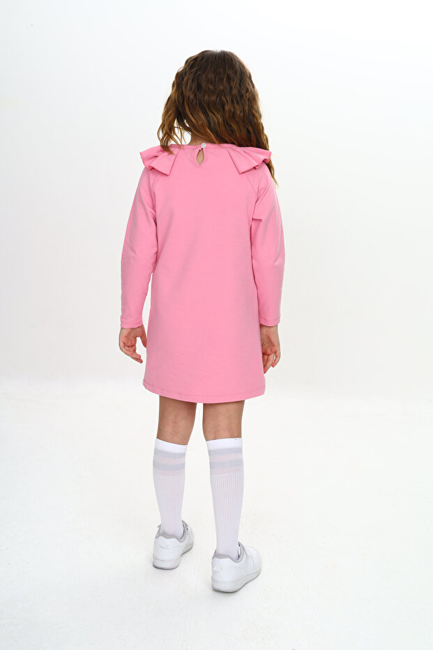 Kız Çocuk Elbise Unicorn Baskılı Uzun Kollu - 4