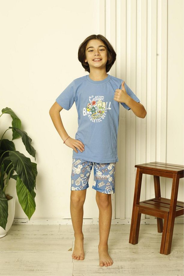 Erkek Çocuk Şortlu Pijama Takımı - 1