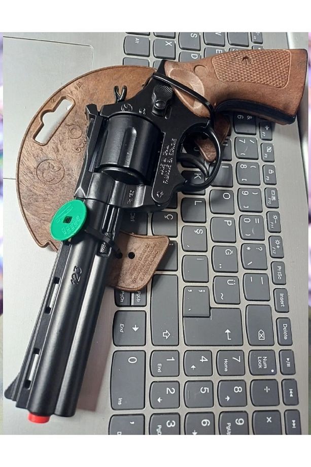 Kapsül Revolver Tabanca Açılır Toplu Oyuncak Silah 27cm Ispanya Rewolver Full Demir - 3