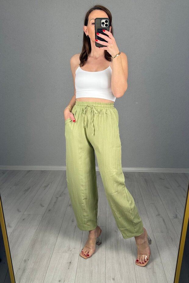 Seersucker Shalwar Balloon Trousers