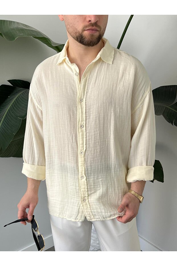 Müslin Oversize Gömlek - 2