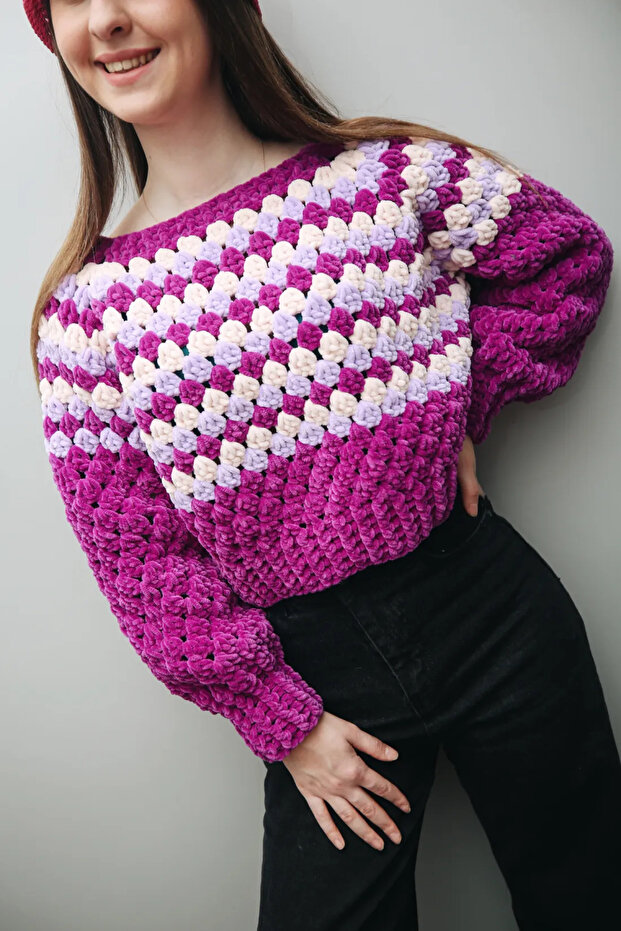 Mor Örgü Kazak - 4