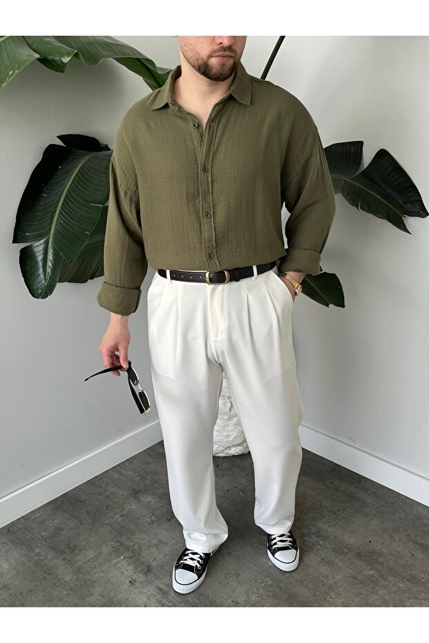 Müslin Oversize Gömlek - 1