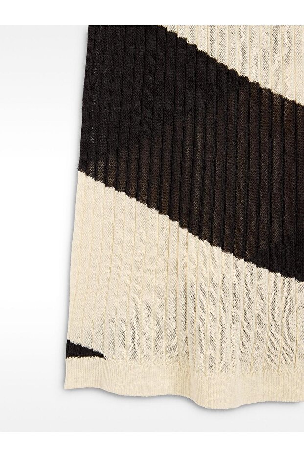 Çizgili Örme Pantolon - 8