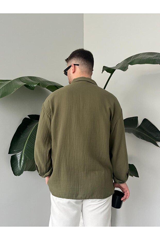 Müslin Oversize Gömlek - 3