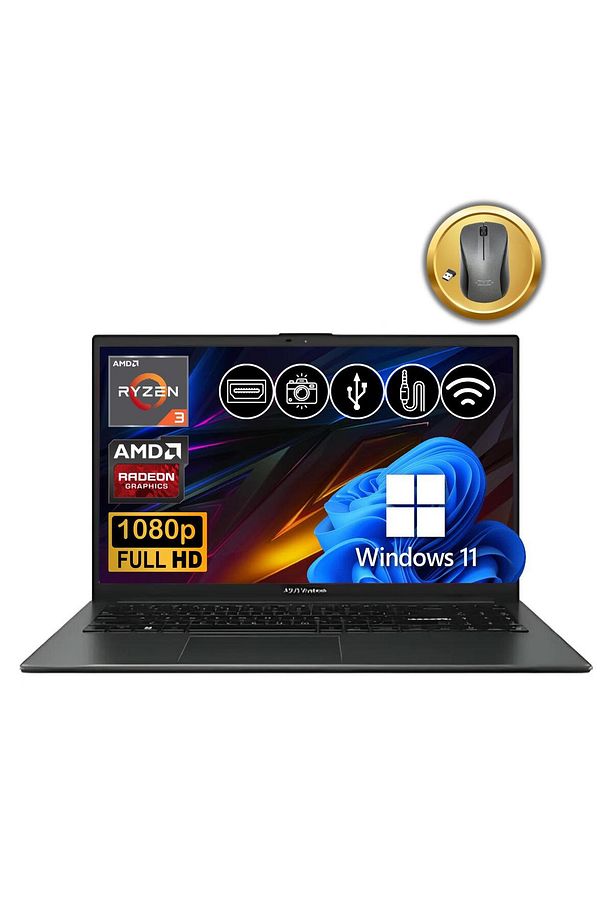 VivoBook Go 15 R3-7320U 8GB 128GB M.2 SSD E1504FA-NJ097 ATL20 15.6" W11Pro Notebook +Mouse - 1