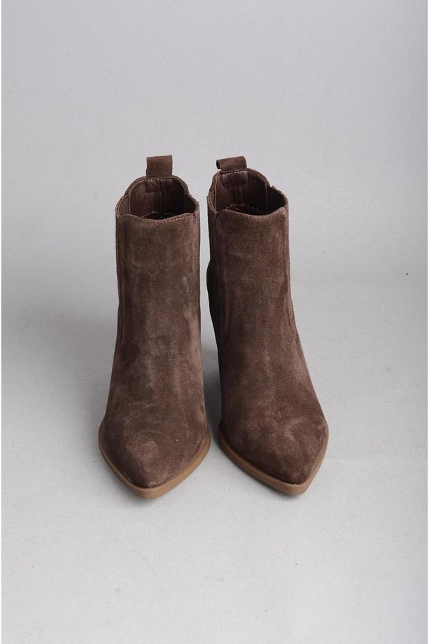 SEÇ 9694 HAKİKİ DERİ WESTERN TOPUKLU BOT (Topuk Boyu:8 cm) KAHVE SÜET - 6