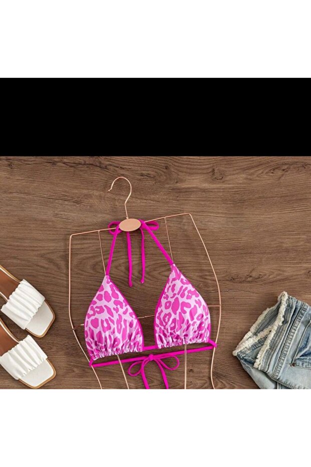 Pink Zebra Bikini Top