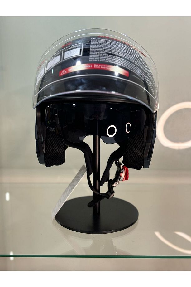 Jk-526 Güneş Gözlüklü Yarım Kask Matt Black - 8