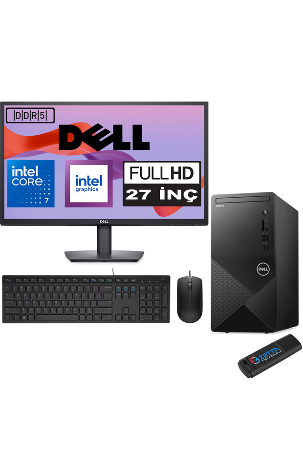 Vostro 3030 mt I7 12700 16GB Ddr5 1tb SSD 27" Fhd Ubuntu 27N3030I7EMEAU08 + Zetta USB Bellek - 1