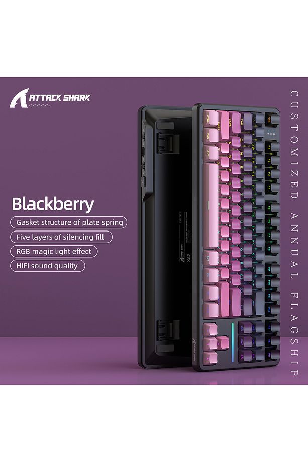 Attack Shark X87 Tri-mode Gasket Mekanik Klavye - 8000Hz Polling Rate, RGB Aydınlatma ve Gasket - 2