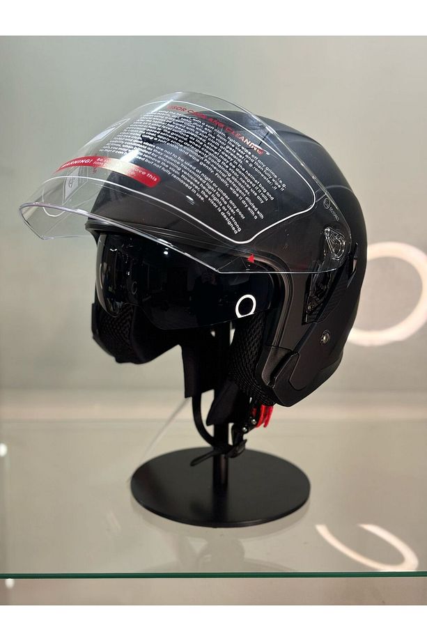 Jk-526 Güneş Gözlüklü Yarım Kask Matt Black - 7