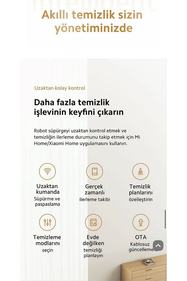 Halı, Parke Veya Sert Zemin 5000pa Wifi Ve Sesli Kontrol Özellikli Akıllı Robot Süpürge S20 - 6