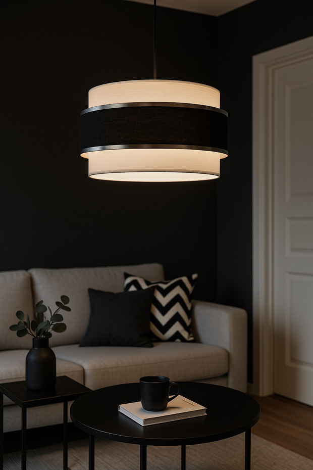 Siyah Kumaş Dopia Avize - 1