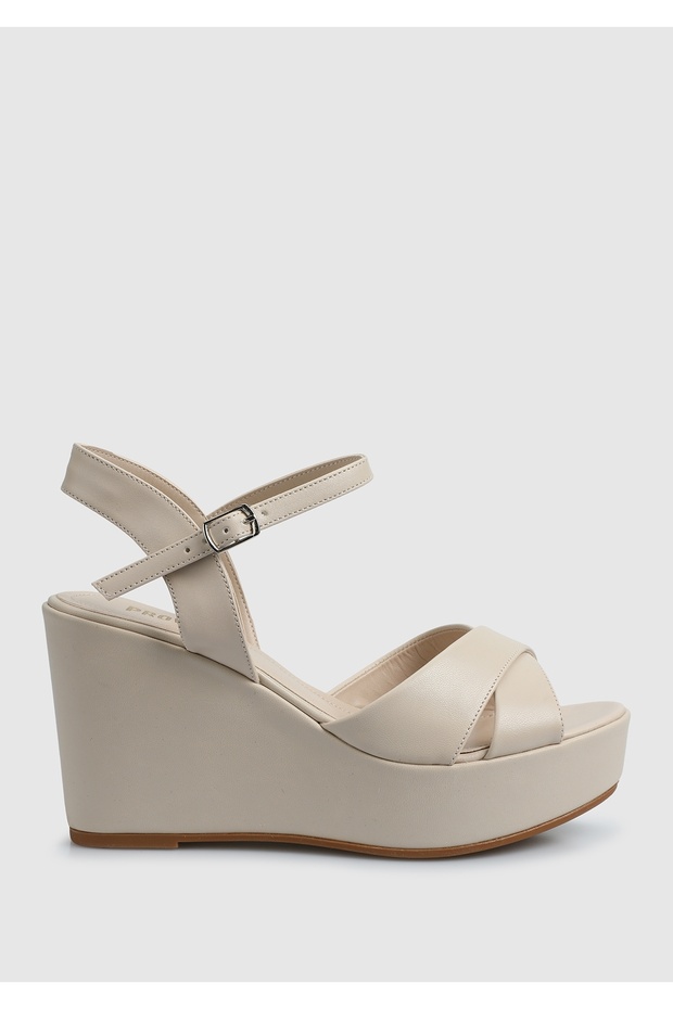 Beige Women's Sandals - High Heels