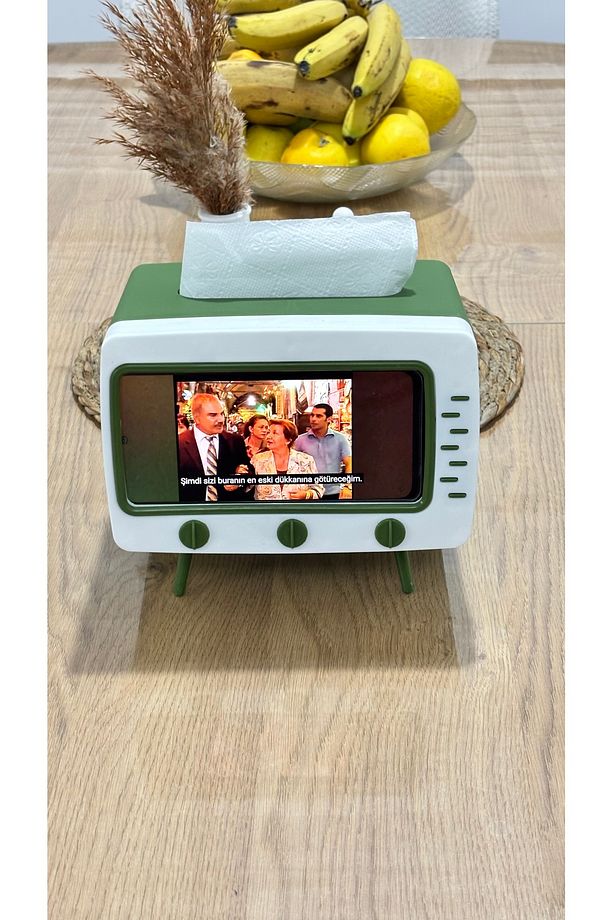 Masa üstü peçetelik , TV Şekilli peçete kağıt mendil kutusu , Cep Telefonu Tutuculu peçetelik - 2