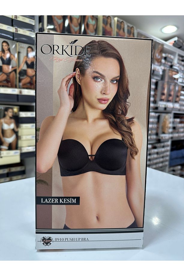 8910 Lazer Kesim Gizli Balenli Dikişsiz Double Push Up Tek Sütyen - 3