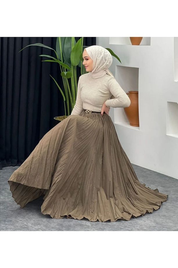 KIRIŞIK MODELLİ LÜKS MODA ETEK - 2