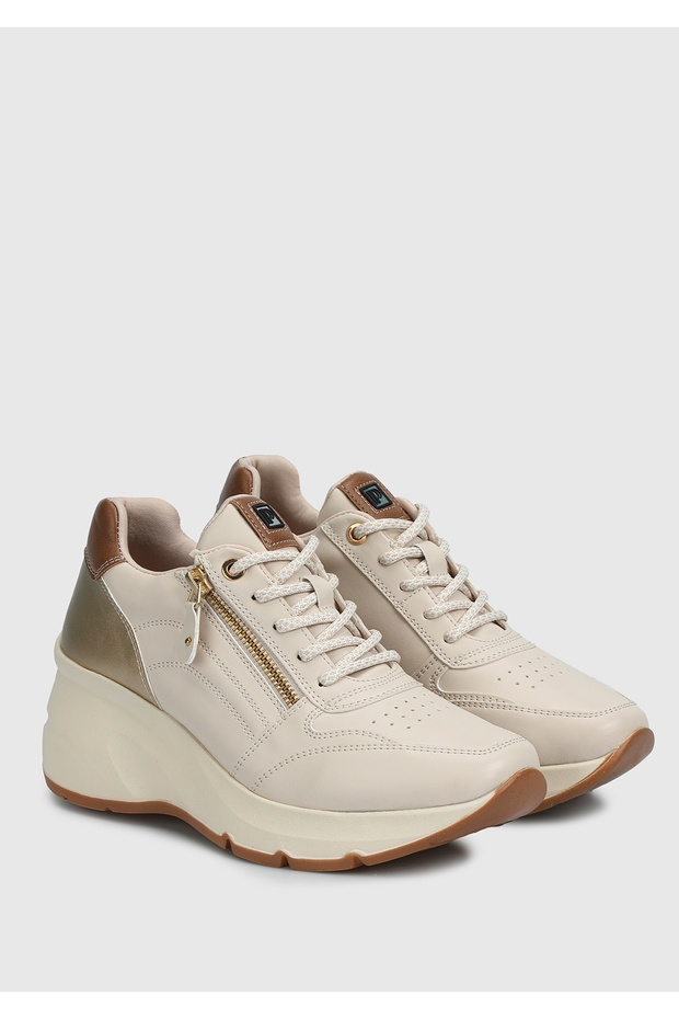 Ekru Kadın Sneaker - 2