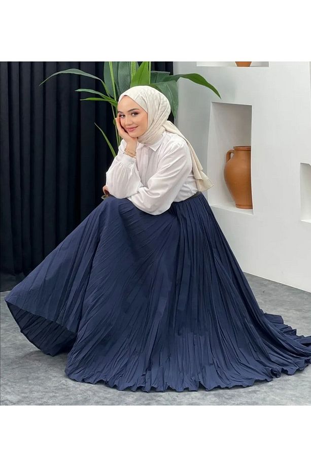 KIRIŞIK MODELLİ LÜKS MODA ETEK - 1