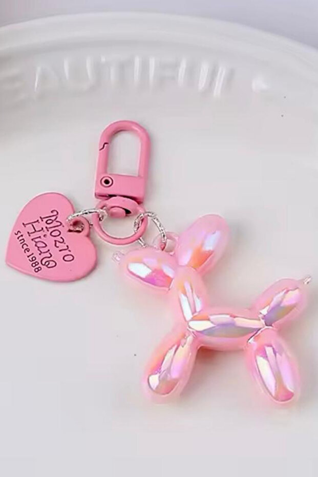 Balloon Dog Figure Bag Charm and Keychain