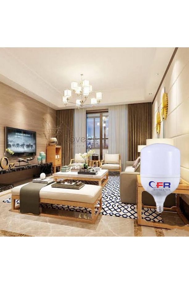 AYDINLATMA 40w Torch Ampul Büyük Boy Tasarruflu Beyaz Işık E27 Normal Duy 4-ADET - 2