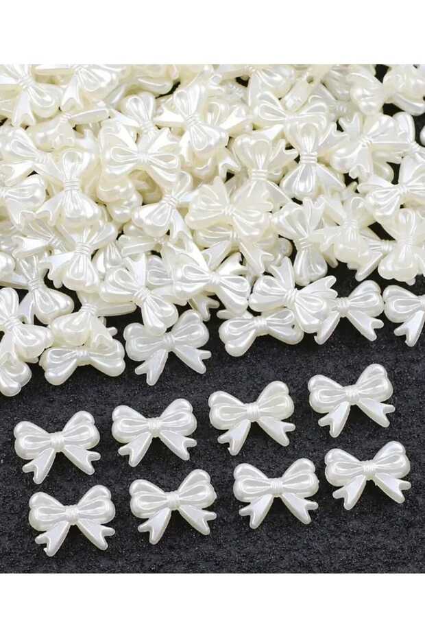 100Pcs Bow Pearl Beads Jewelry and Necklace Supplies