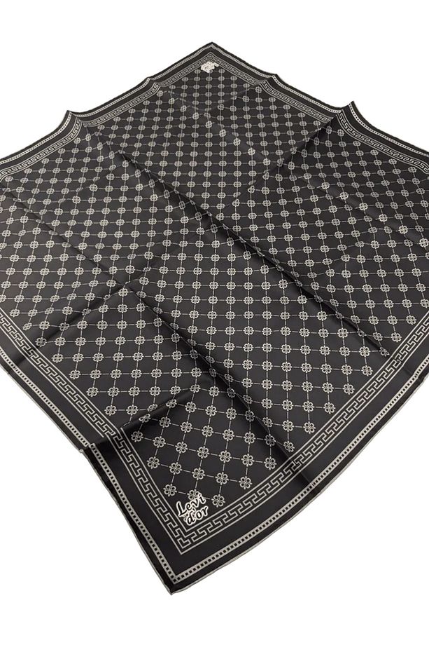 Twill İpek Eşarp LD457 Monogram Acı Kahve - Vizon - 1