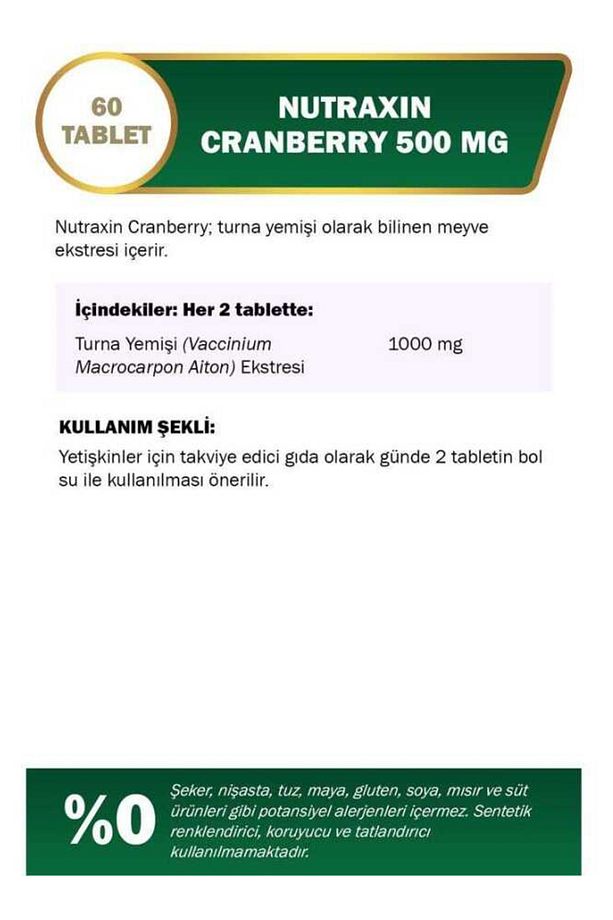 Cranberry - Turna Yemişi 500 Mg 60 Tablet- - 6