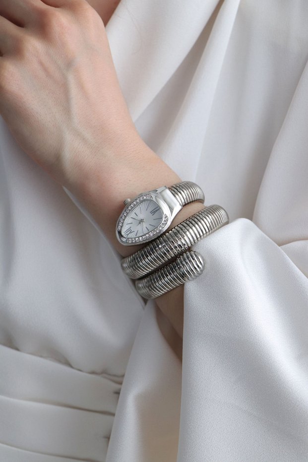 Limited Edition Series Special Design Snake Model Metal Cord Women's Wristwatch