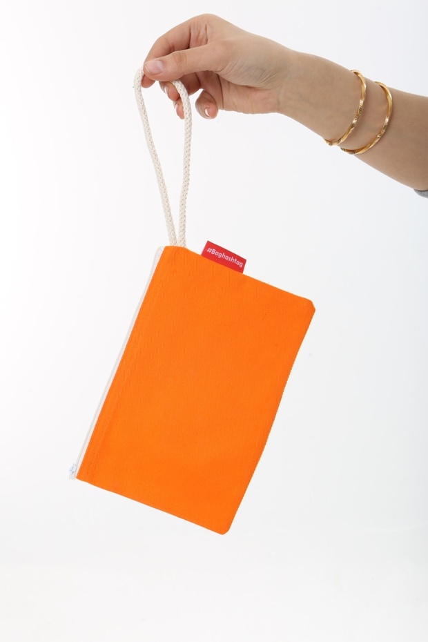 Turuncu Clutch Bez Çanta - 3