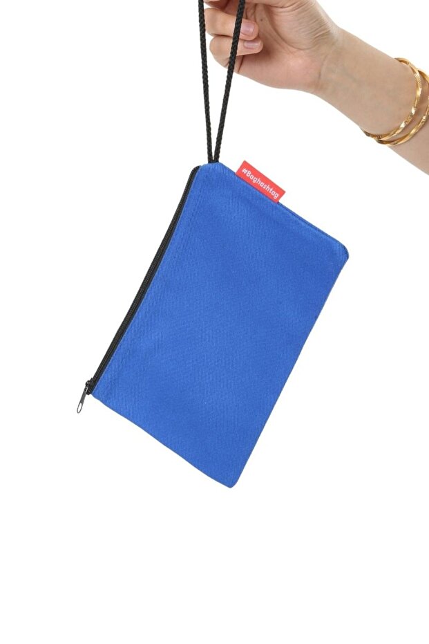 Mavi Clutch Bez Çanta - 5