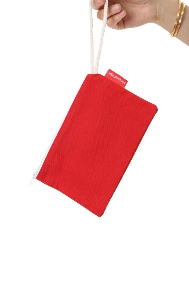 Kırmızı Clutch Bez Çanta - 5