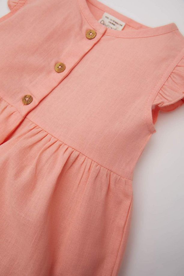 Kız Bebek Basic Düz Kısa Kollu Flamlı Poplin Yazlık Elbise Z7402a225sm - 3