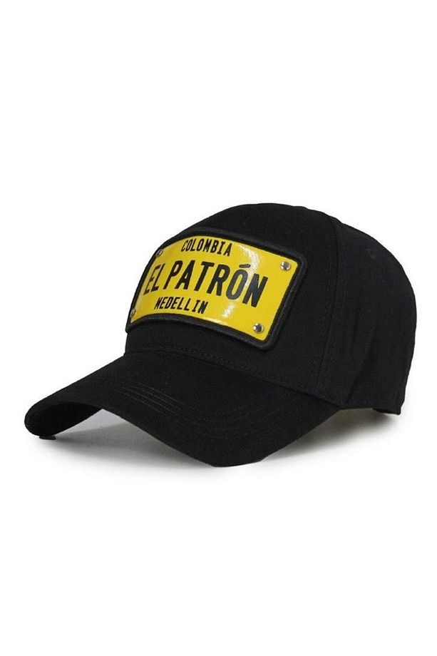 El Patron Medellin Colombia Plakalı Arkasından Ayarlanabilir Erkek Siyah-sarı Şapka - 2