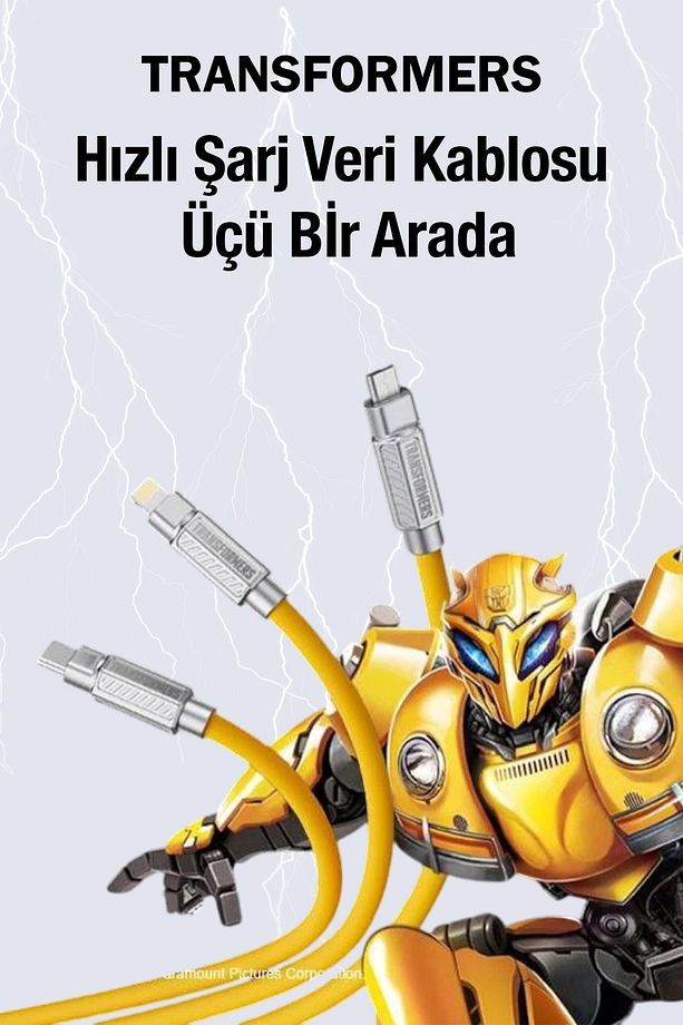 TF-A03 3'ü 1 Arada Hızlı Şarj Data Kablo - 3